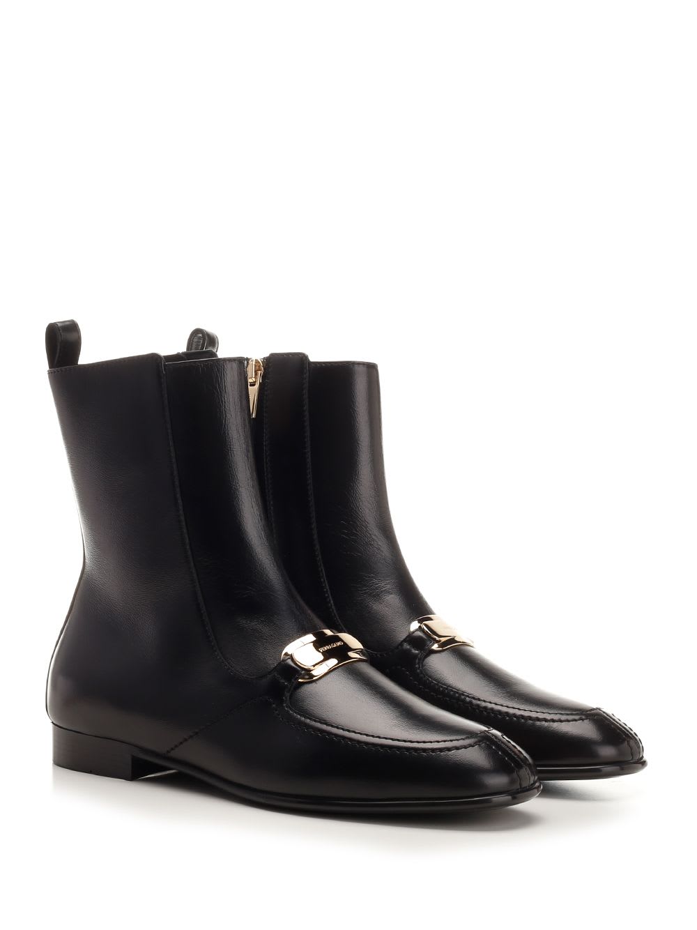 Shop Ferragamo New Vara Plate Boot In Black