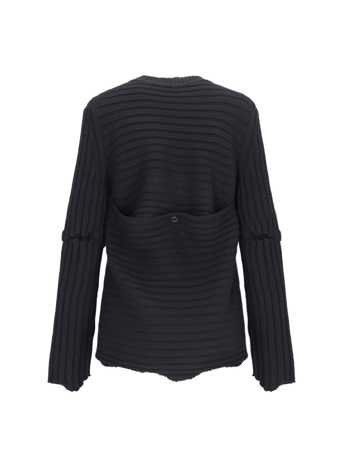 Shop Helmut Lang Destroyed Sweater In Black