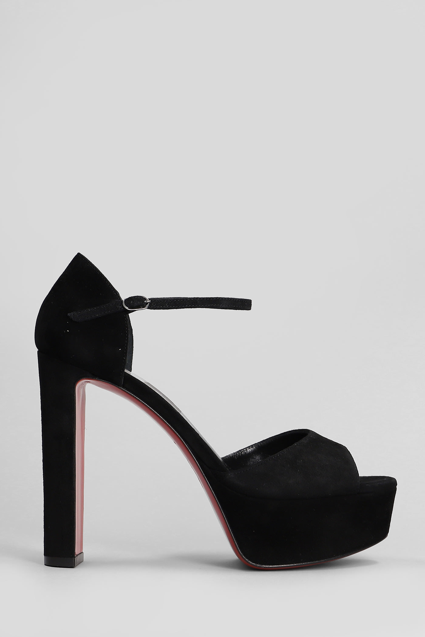 Christian Louboutin Sandaloo 130 Sandals In Black Suede