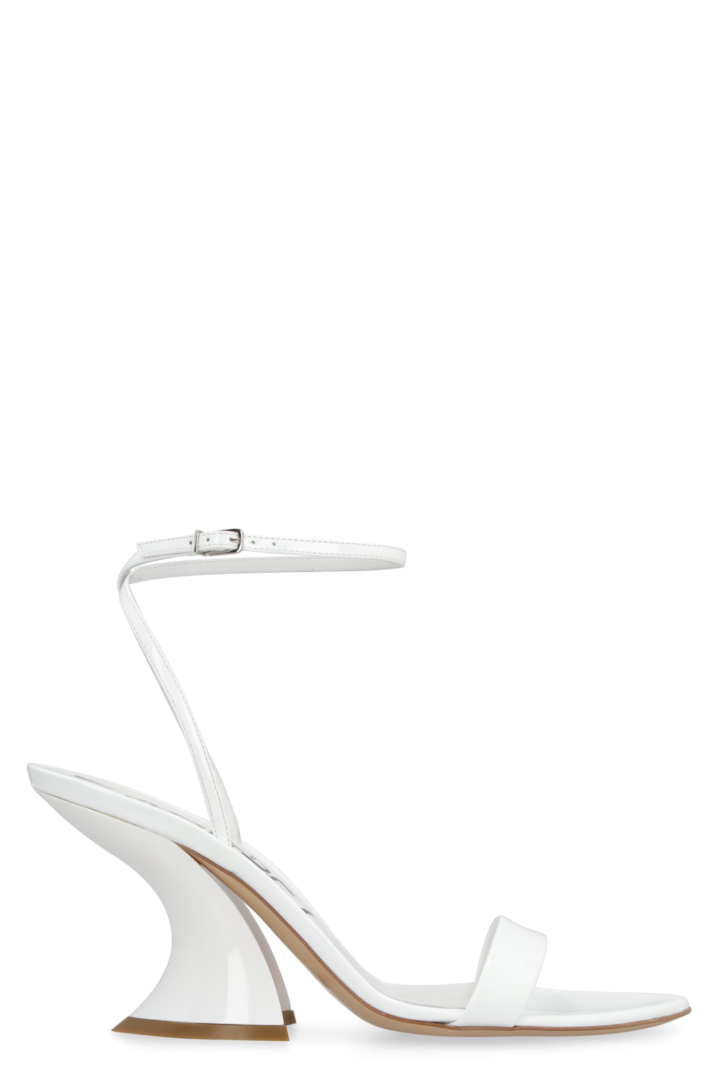 Casadei Tiffany Patent Leather Sandals In White