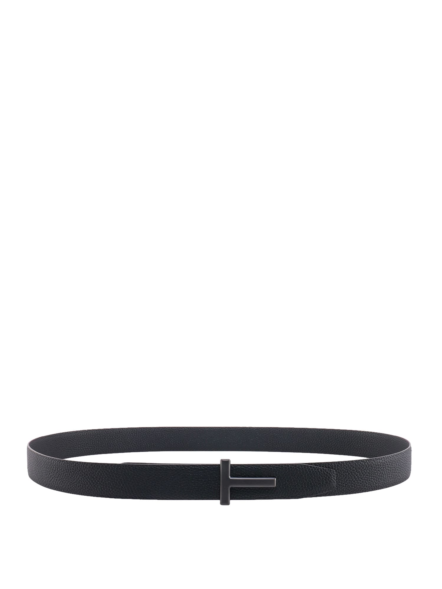 Tom Ford Black Belt With T Buckle In Leather Man In Black