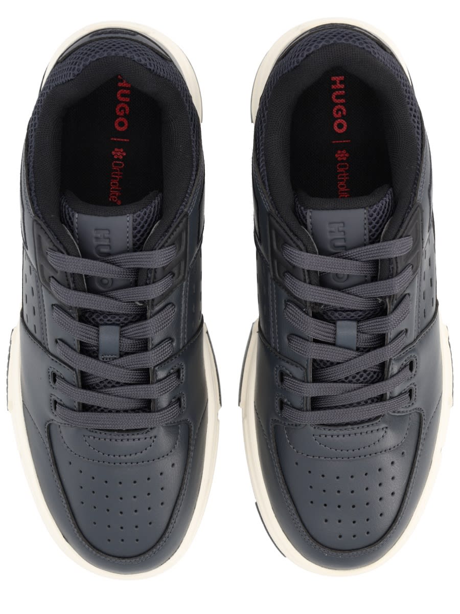 Hugo Boss Lace-up Low-top Casual Shoes In Blue