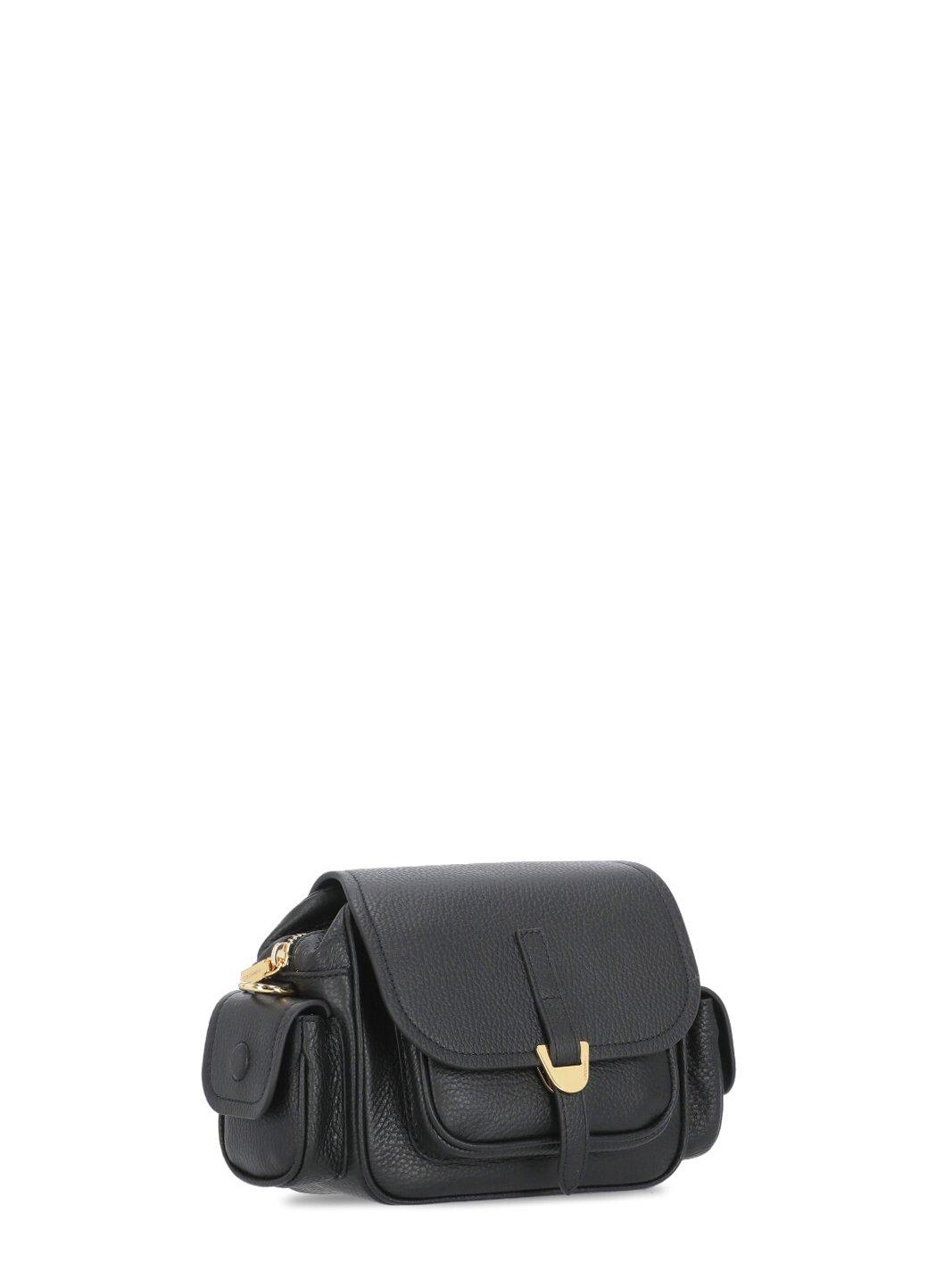 Shop Coccinelle Campus Logo Printed Mini Crossbody Bag In Noir