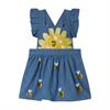 Stella Mccartney Blue Overalls For Baby Girl With Bees In Denim