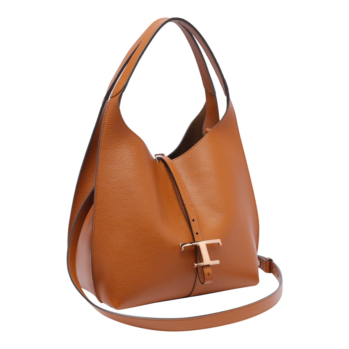 Tod's Elegant Grained Leather Tote Bag In Brown