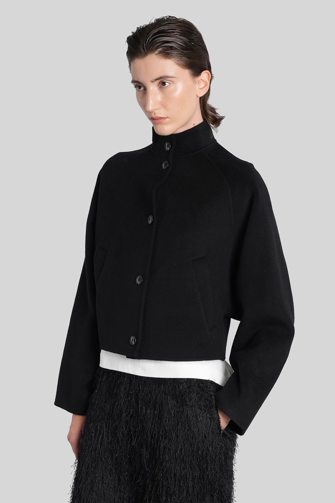 Loulou Studio Nyma Casual Jacket In Black Wool In Black