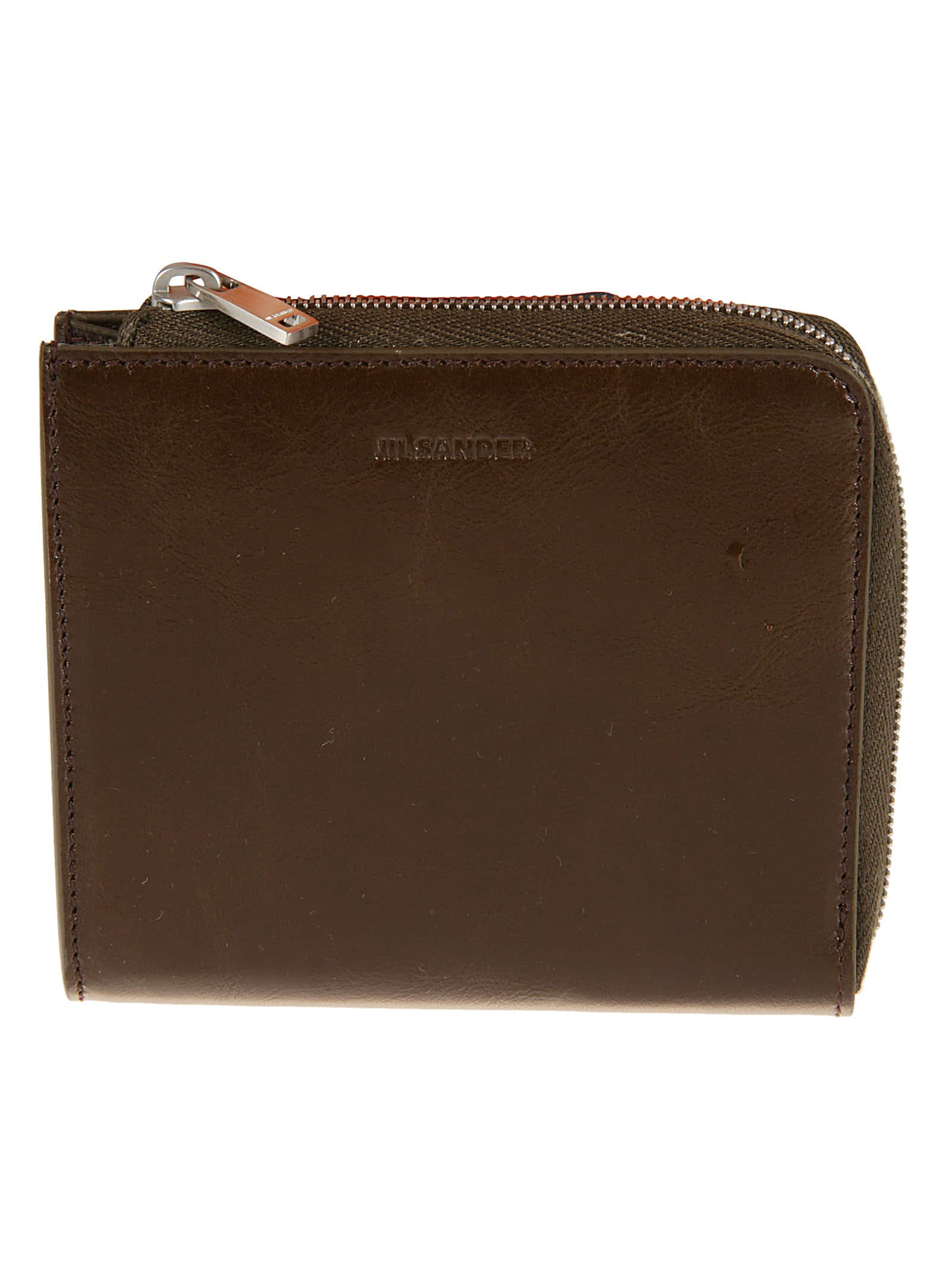 Jil Sander Logo Embossed Zipped Card Purse