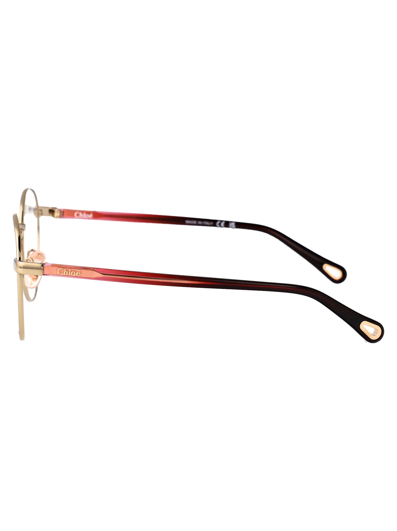 Chloé Ch0269o Glasses In Gold-burgundy-transparent
