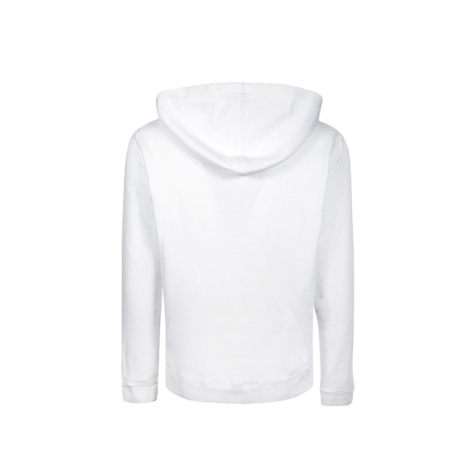 Saint Laurent Signature Logo Cropped Hooded Sweatshirt In White