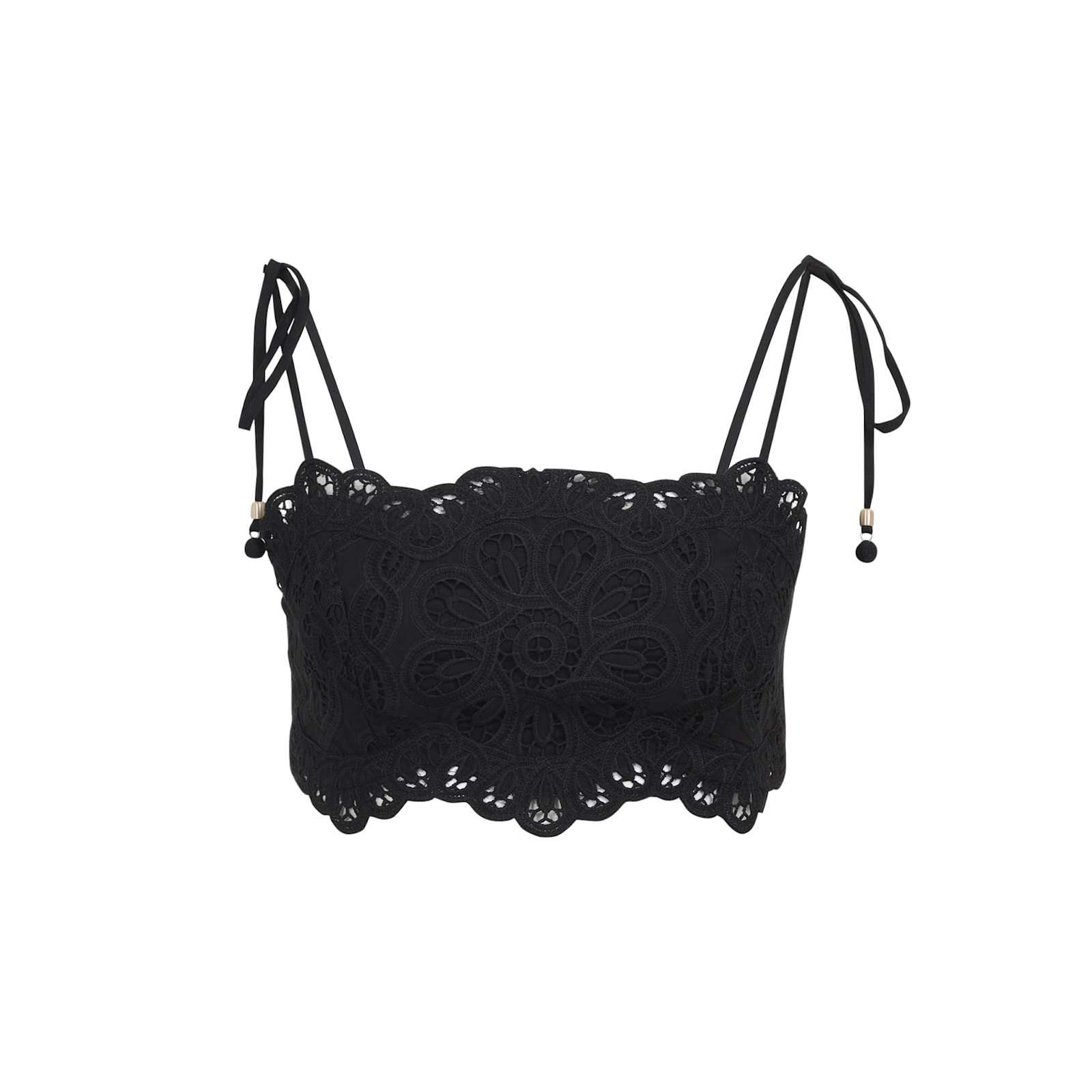 Zimmermann Rhiannon Embroidered Bodice Top In Black In Black
