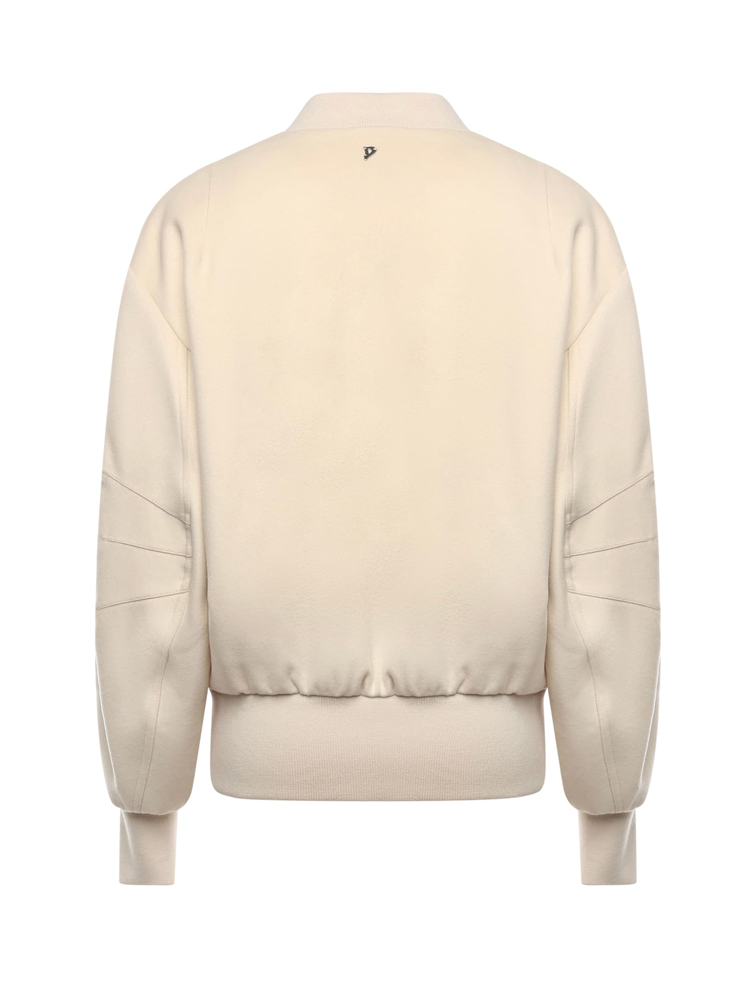 Dondup Wool And Cashmere Velour Bomber Jacket In Neutral