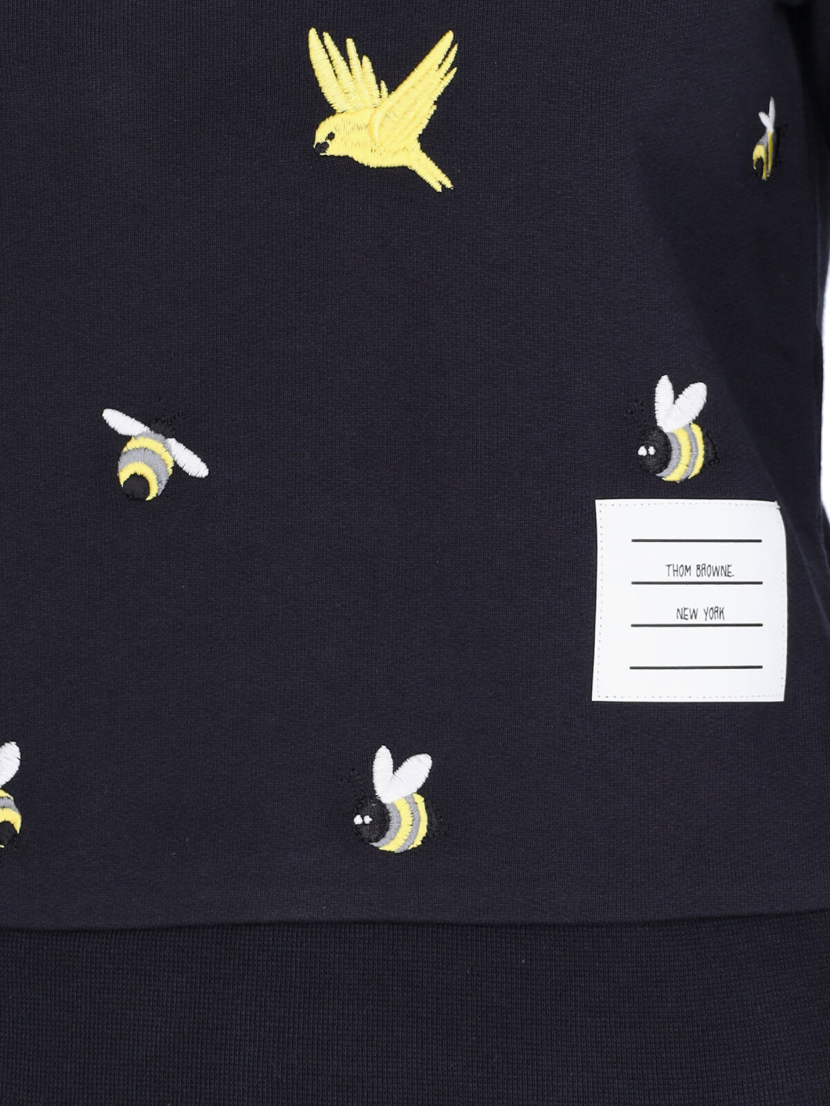 Shop Thom Browne Birds And Bees Crew Neck Sweatshirt In Blue