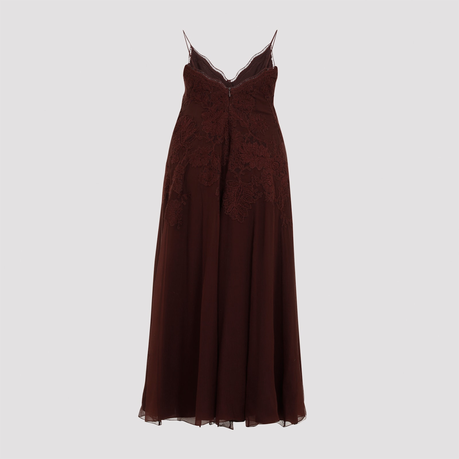 Shop Ermanno Scervino Dress In Deep Mahog