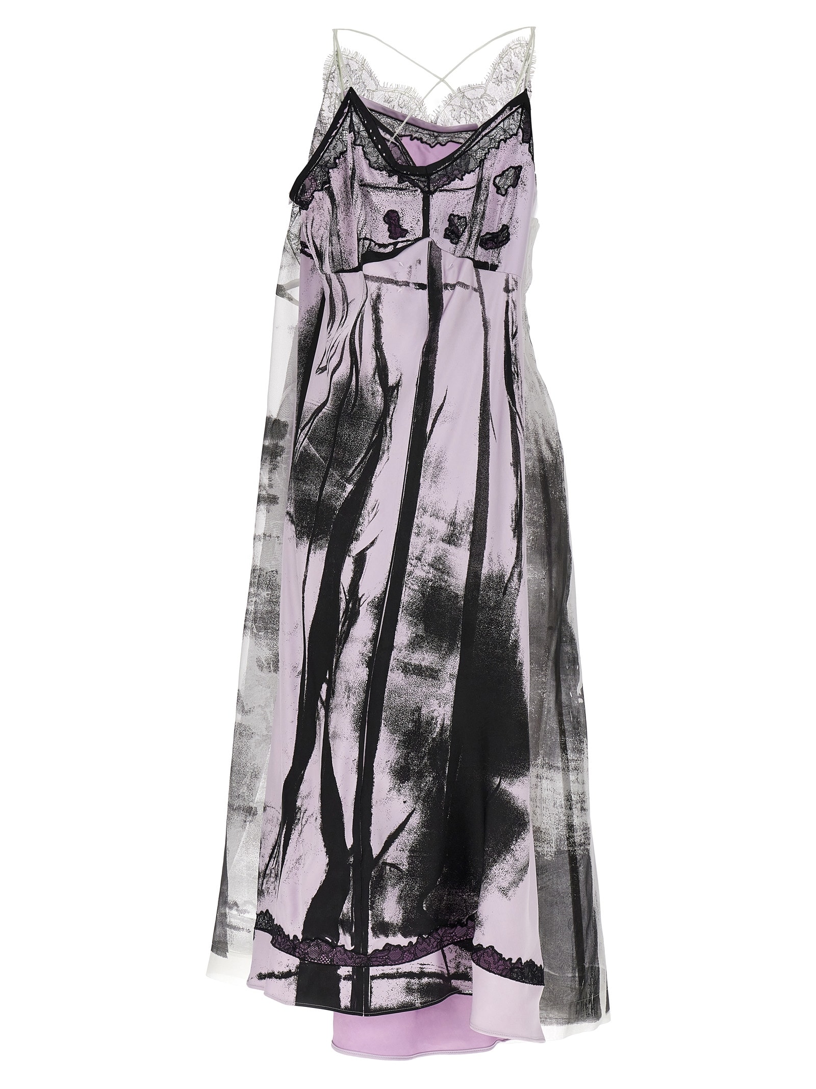 Shop Maison Margiela Freeze-frame Midi Dress In Multicolor