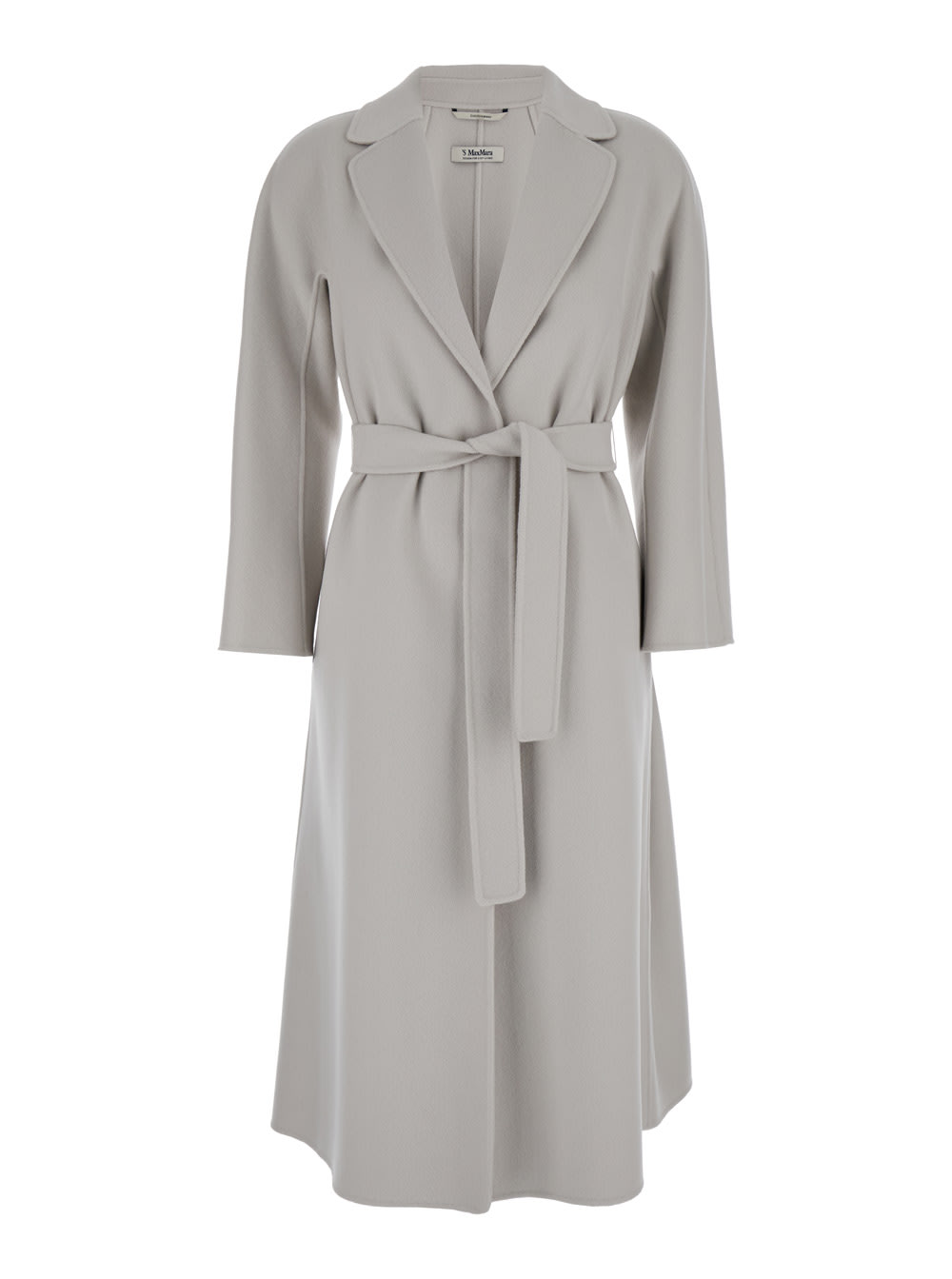 Shop 's Max Mara Esturia Light Grey Coat With Matching Belt In Wool Woman In Grigio