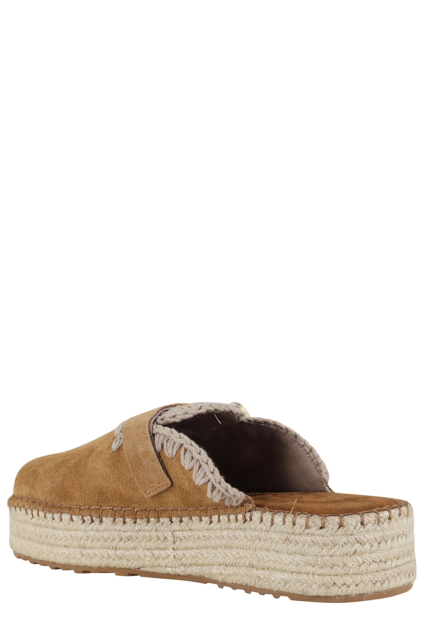 MOU JUTE CLOG PLAIN SLIPPER-MULE IN LEATHER COLOR SUEDE