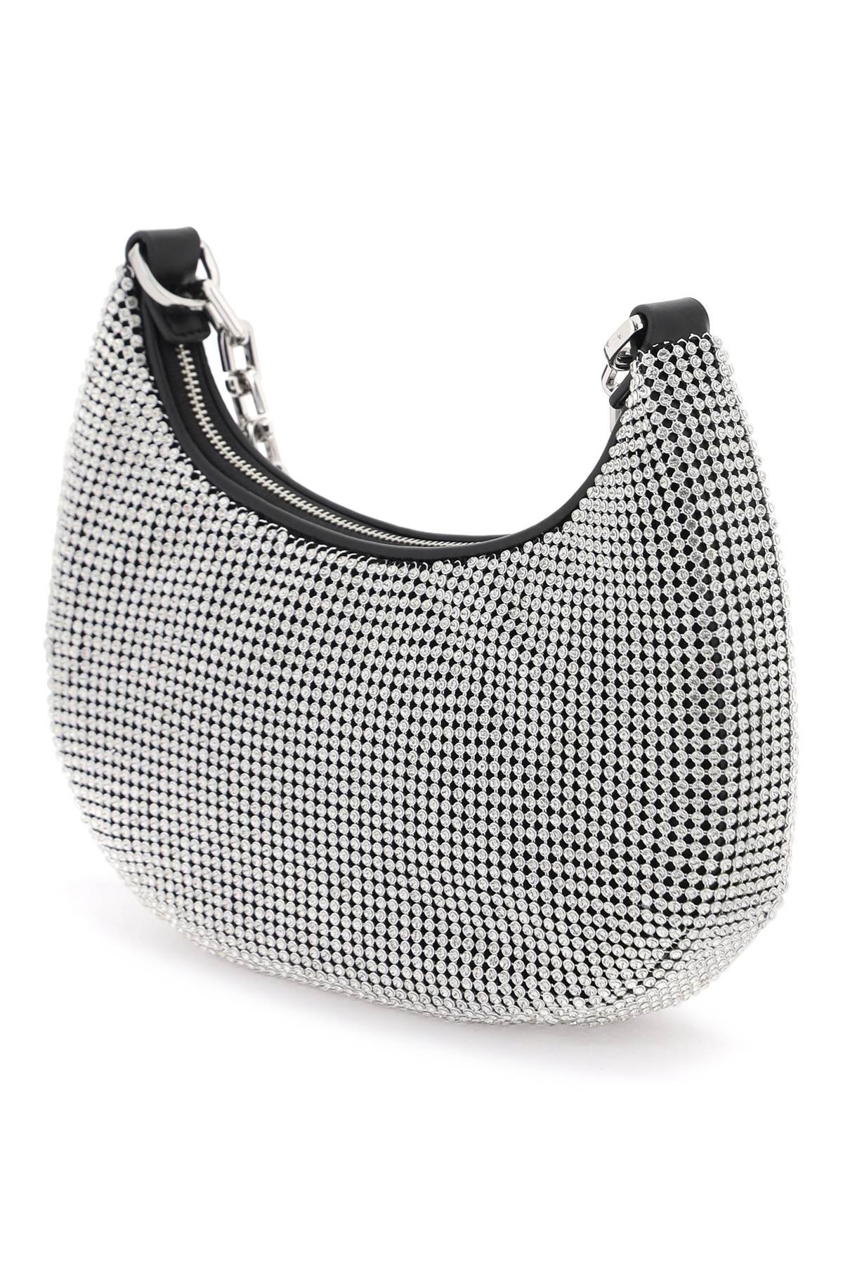Marc Jacobs Rhinestone Small Curve Shoulder Bag In Crystals