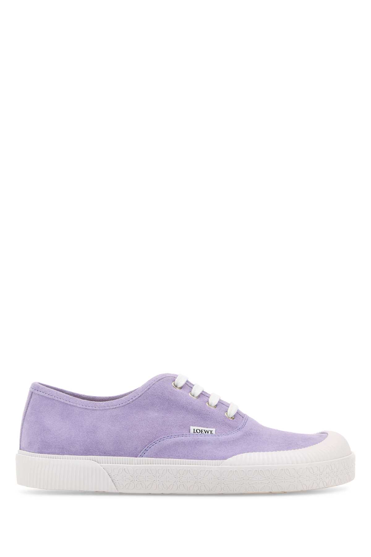 Shop Loewe Lilac Suede Terra Vulca Sneakers