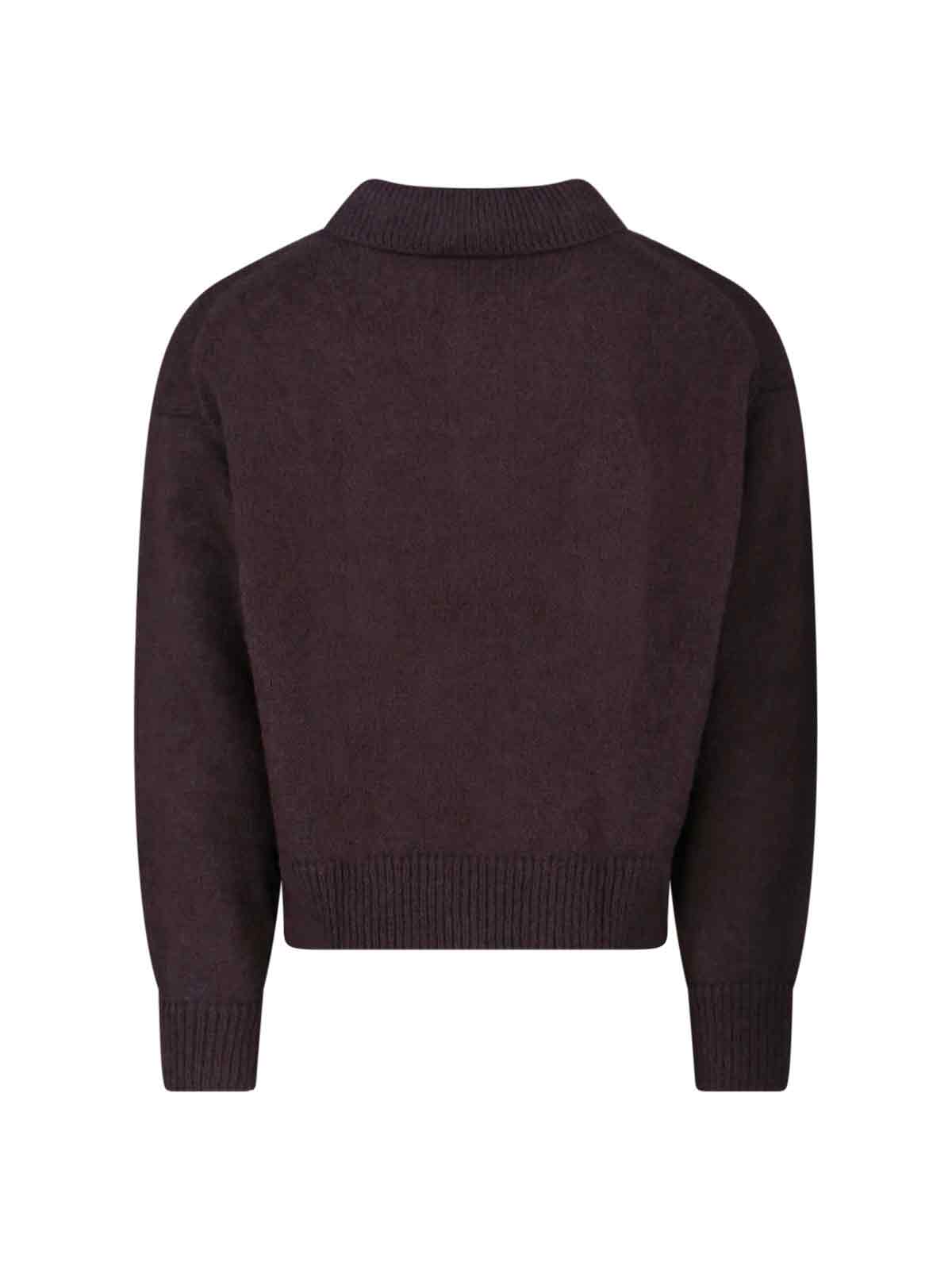 Studio Nicholson Classic Knit Sweater In Rich Brown Hue In Brown