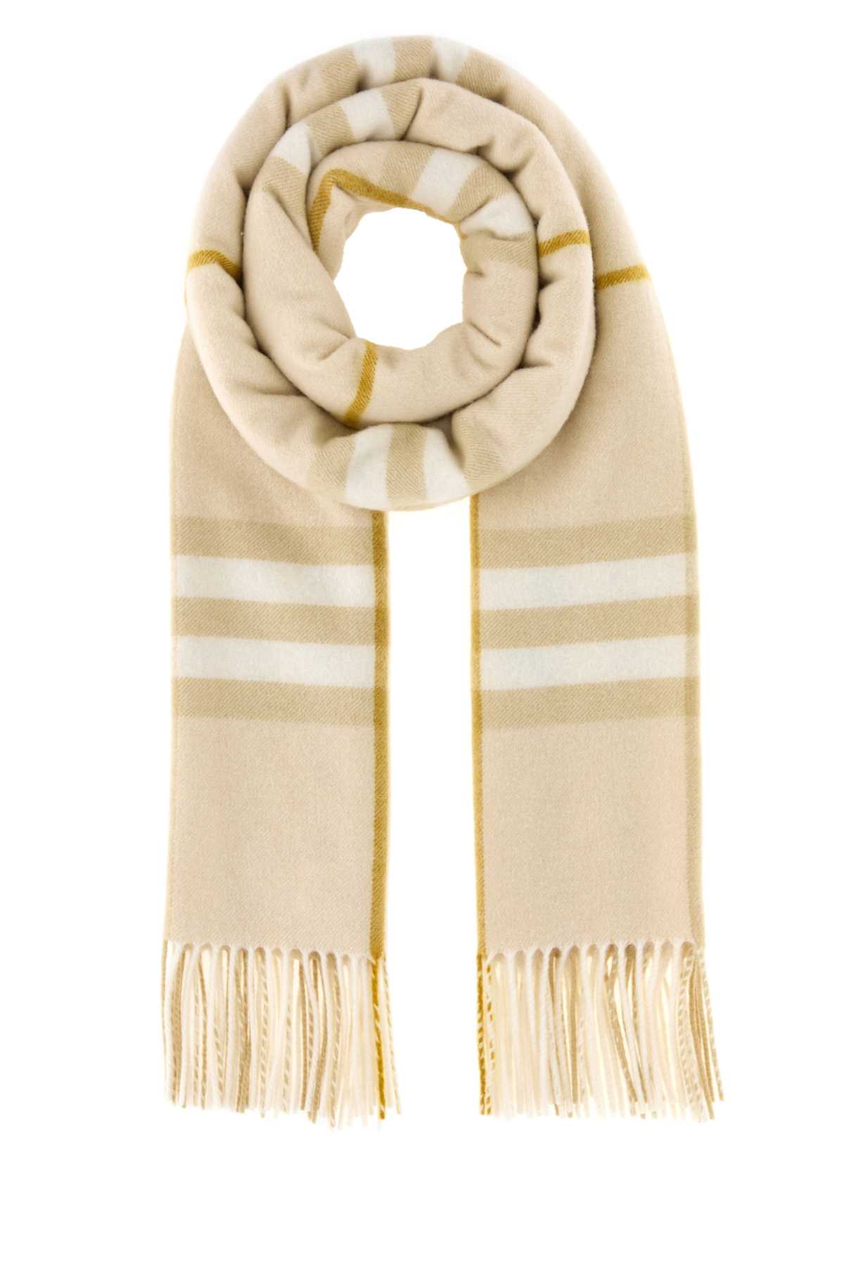 Burberry Embroidered Cashmere Scarf In Neutral