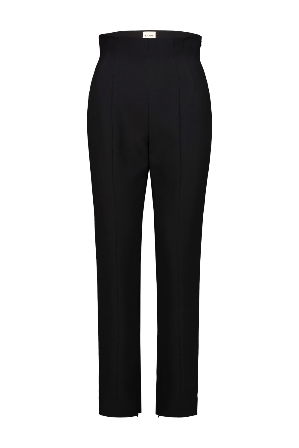Khaite Slim-fit Satin Trousers In Black