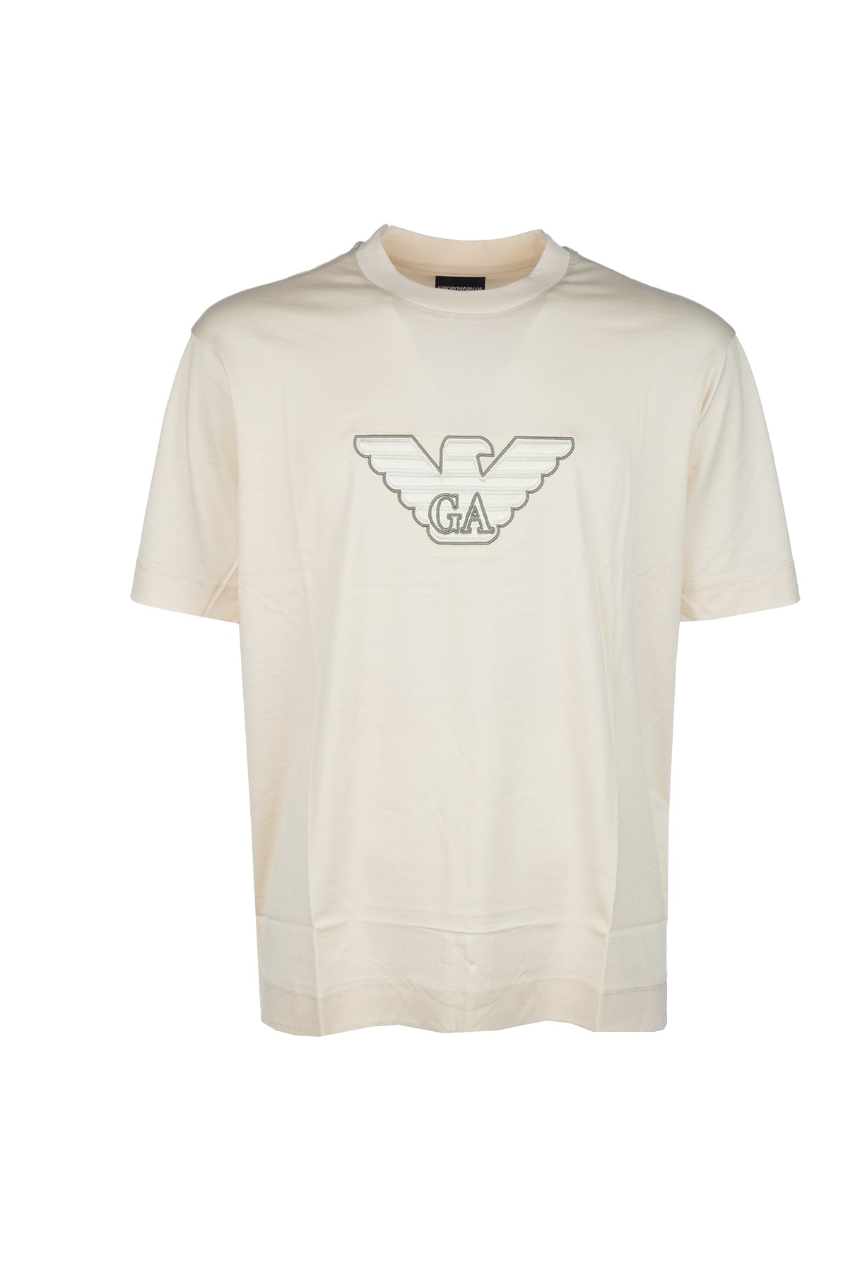 Emporio Armani Short-sleeved T-shirt In Ecru Dis 2embro