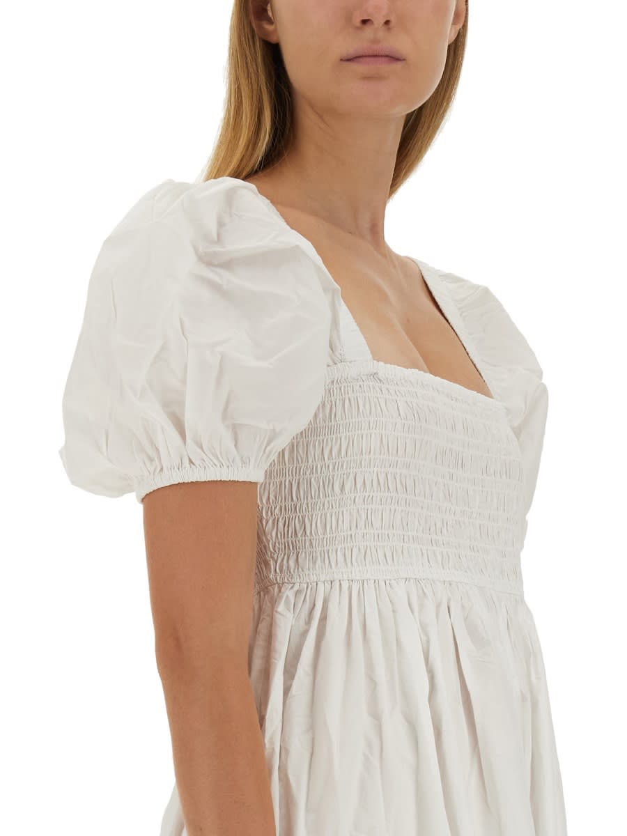 Shop Ganni Midi Dress In White
