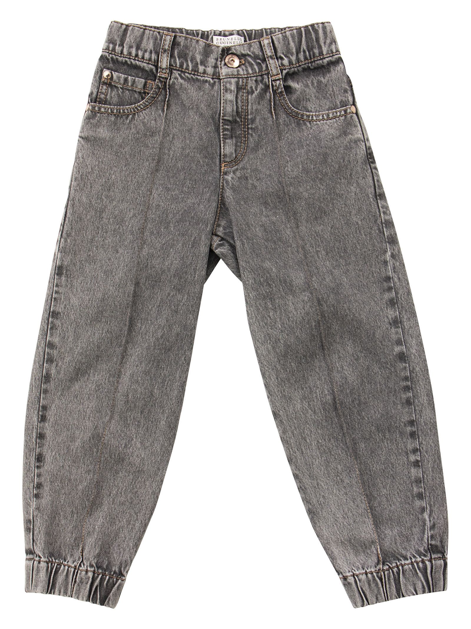 Brunello Cucinelli Soft Denim Trousers With Necklace