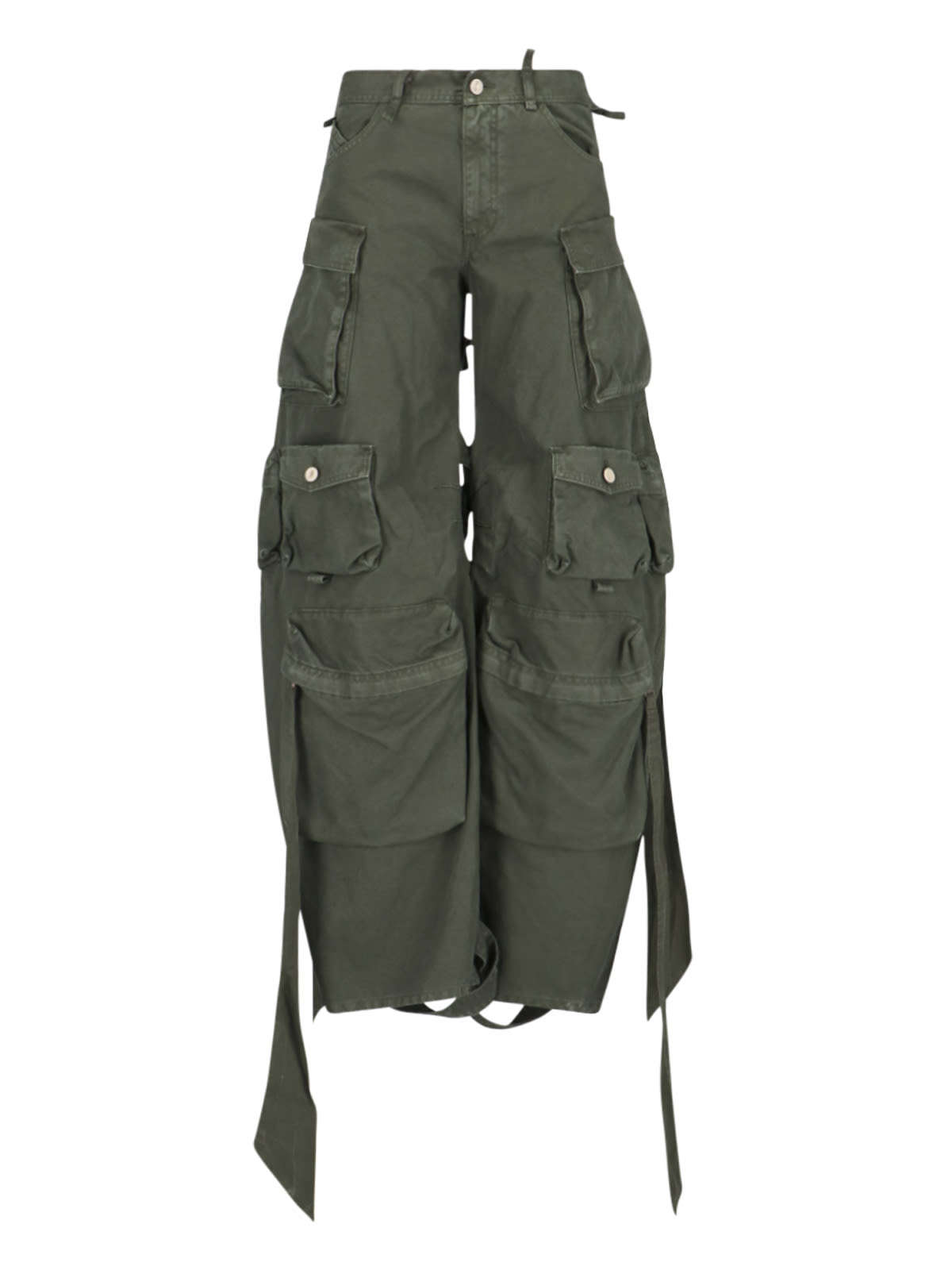 Shop Attico Cargo Pants Cut Out In Green