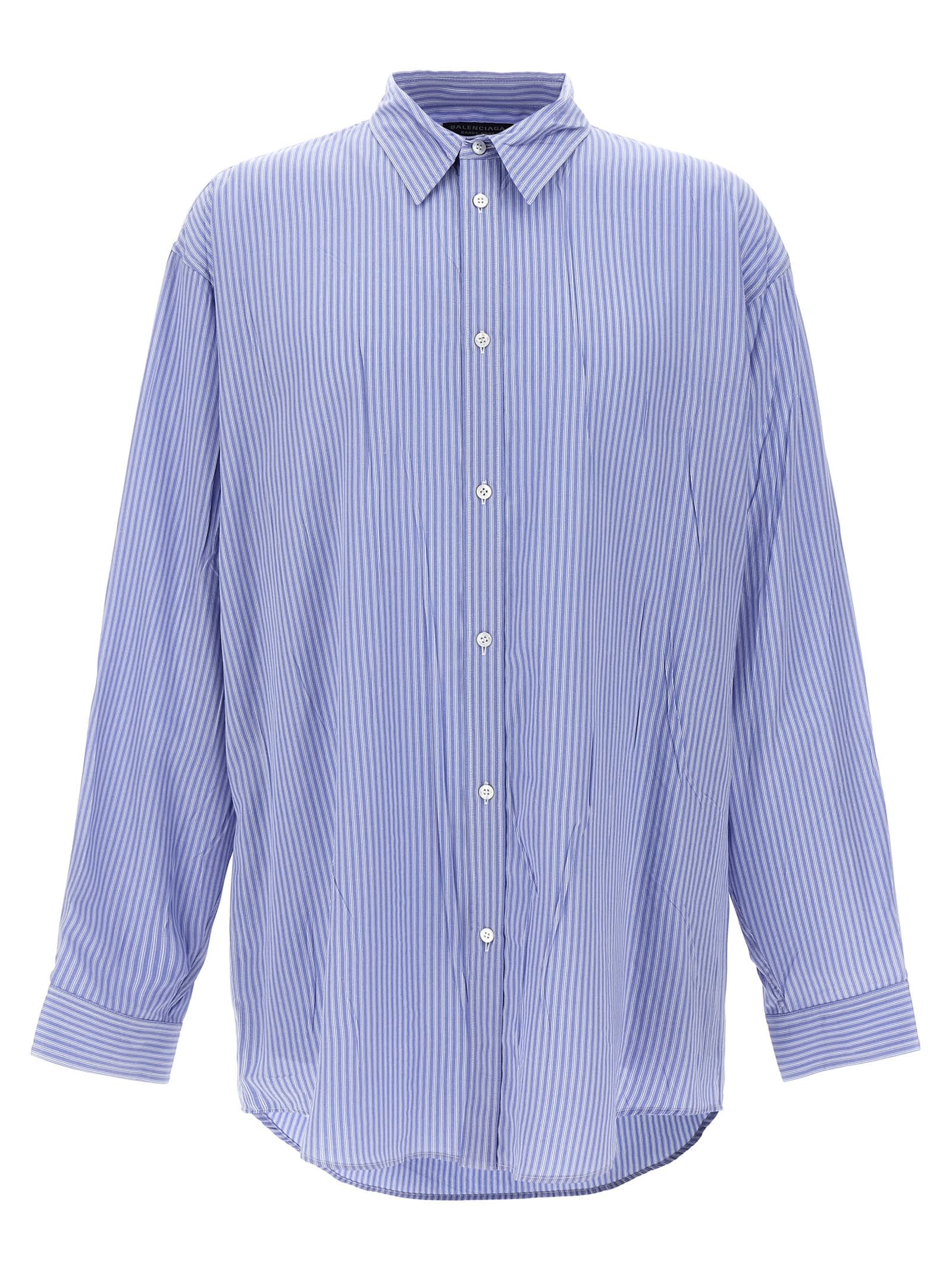 Shop Balenciaga Fluid Shirt In Light Blue