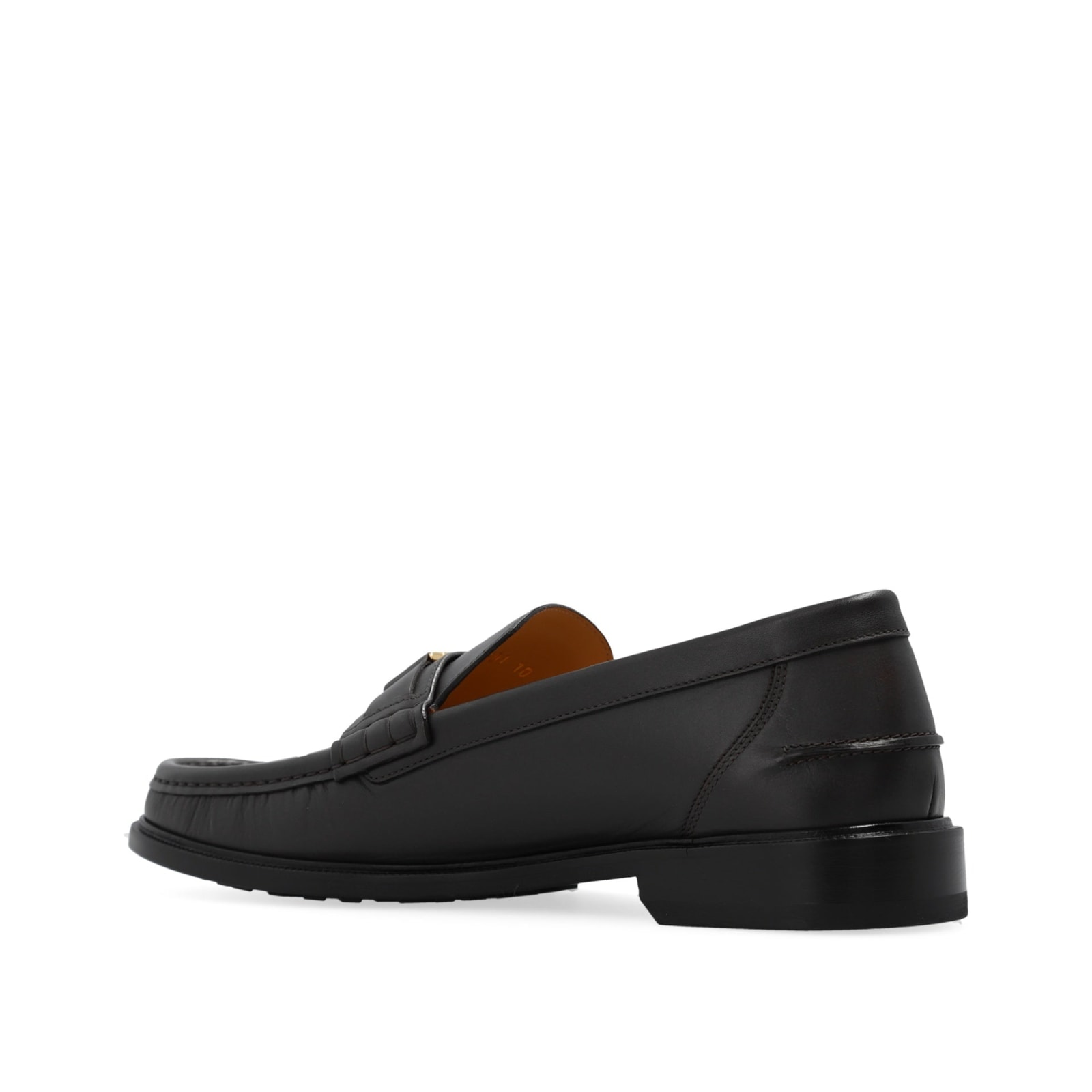Shop Fendi Leather Loafers In Brown