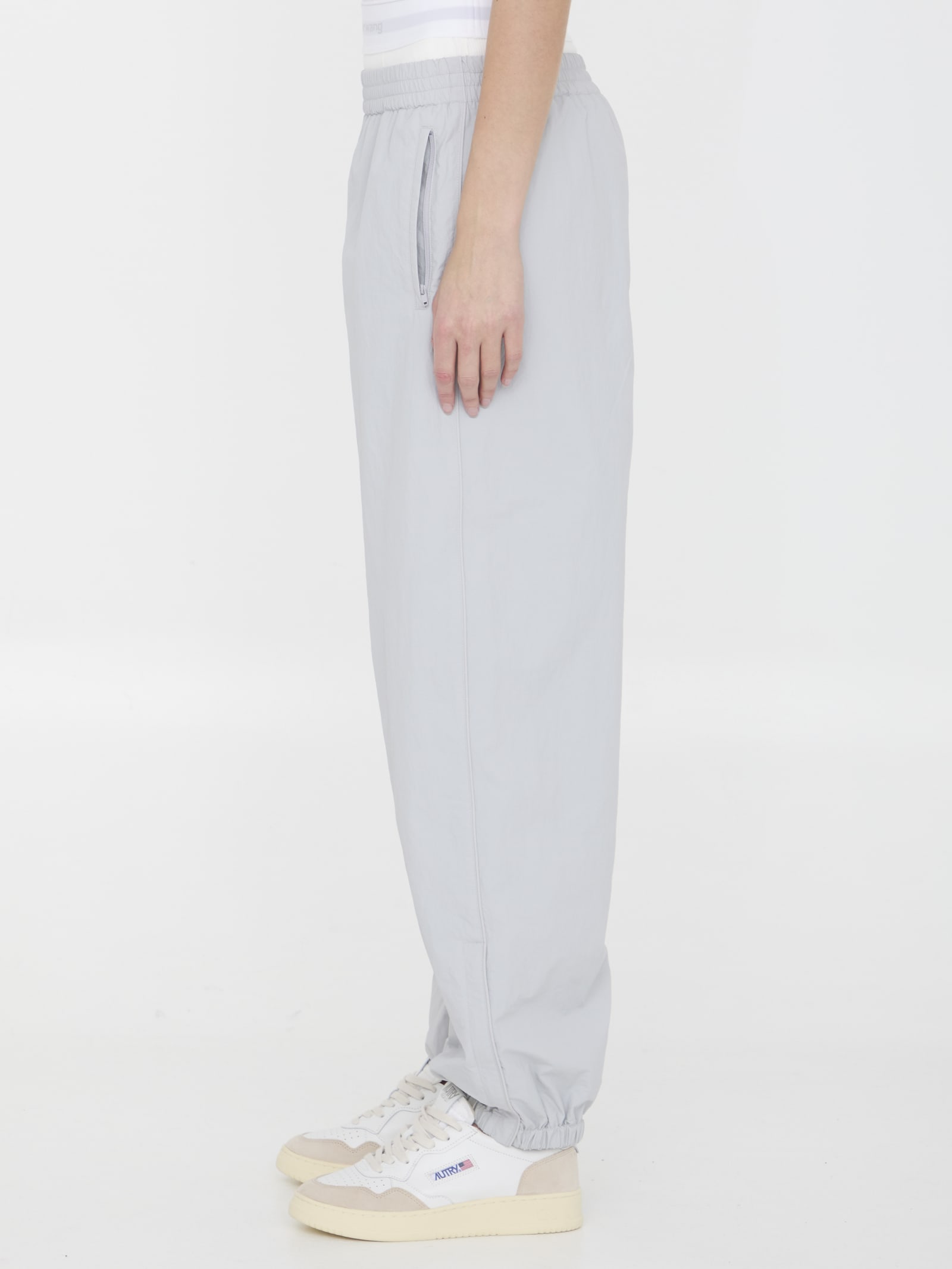 Shop Alexander Wang Track Pants With Pre-styled Underwear In Grey