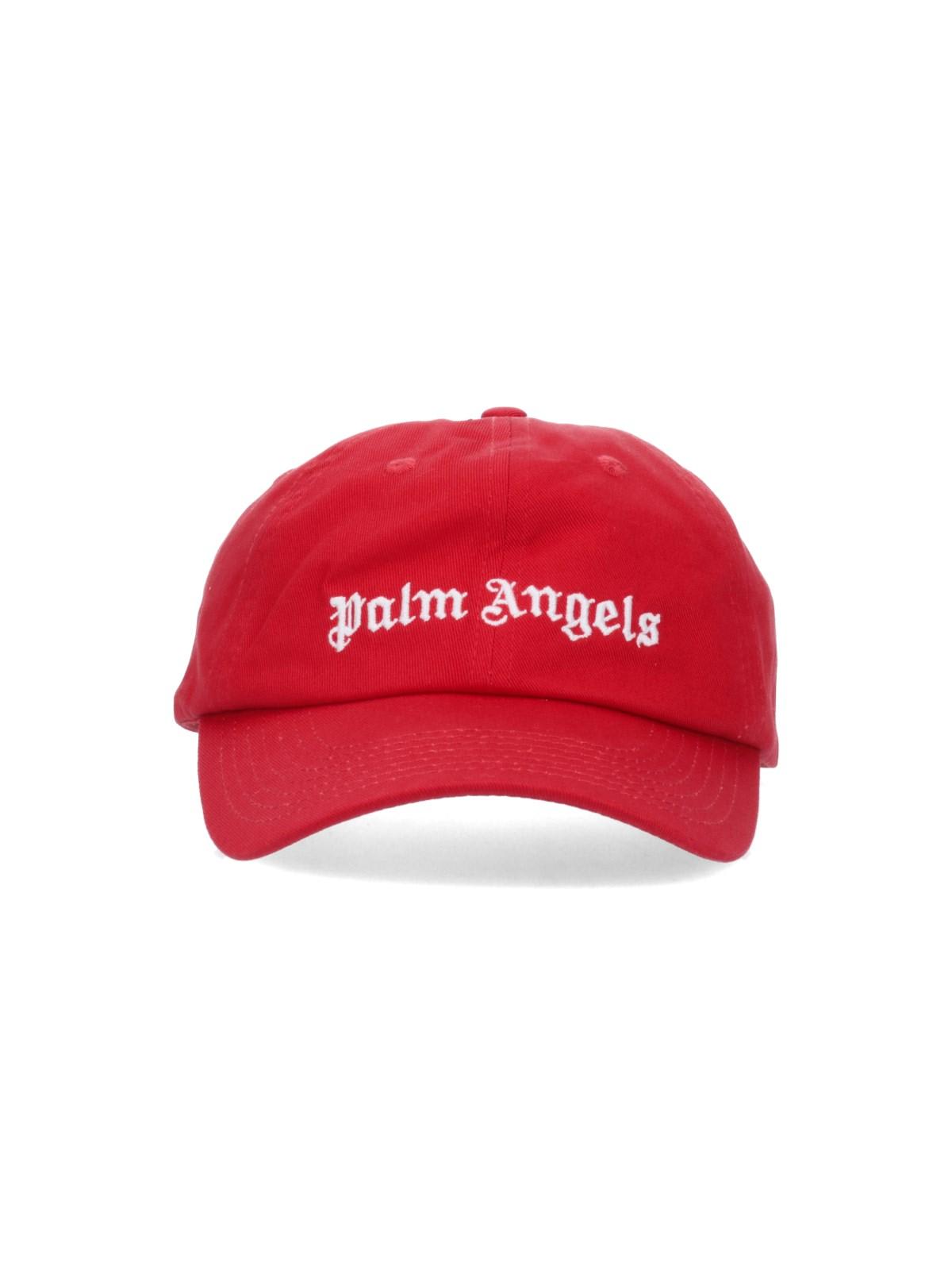 Shop Palm Angels Logo Baseball Hat In Red