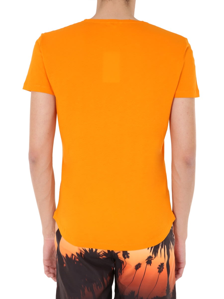 Shop Orlebar Brown Round Neck T-shirt In Orange