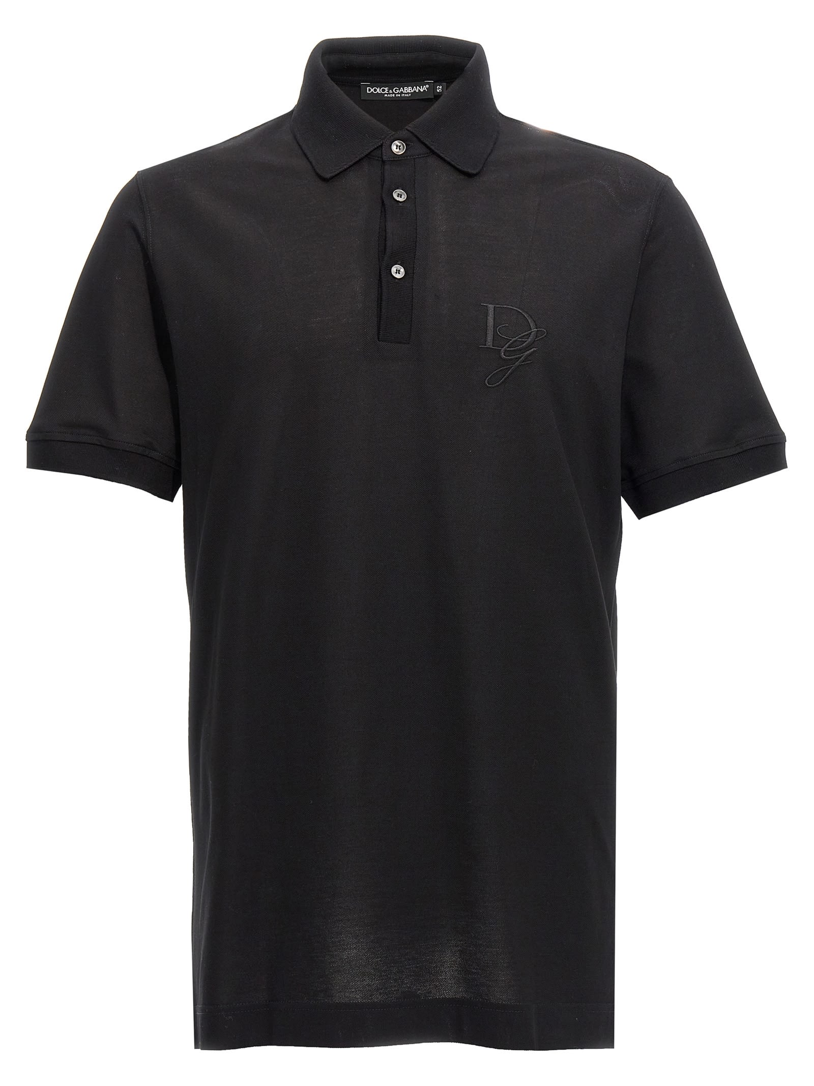 Shop Dolce & Gabbana Logo Embroidery Polo Shirt In Black