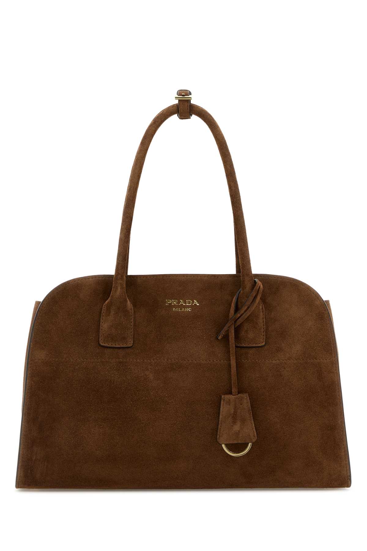 Prada Medium Shopping Bag In Cacao Colour Suede Women
