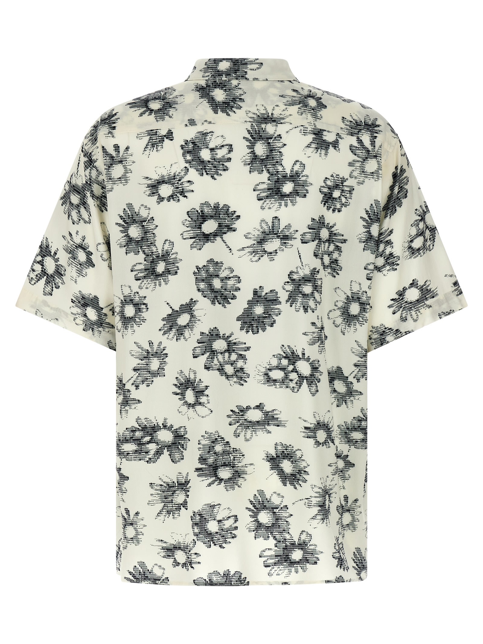 Magliano Matrix Print Viscose Bowling Shirt In White