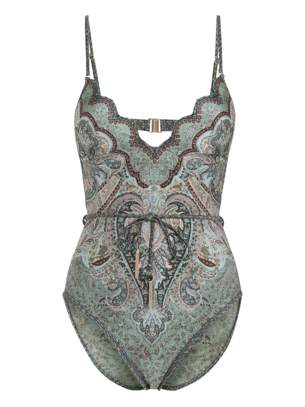 Zimmermann Wanderlust Scallop One-piece In Multi
