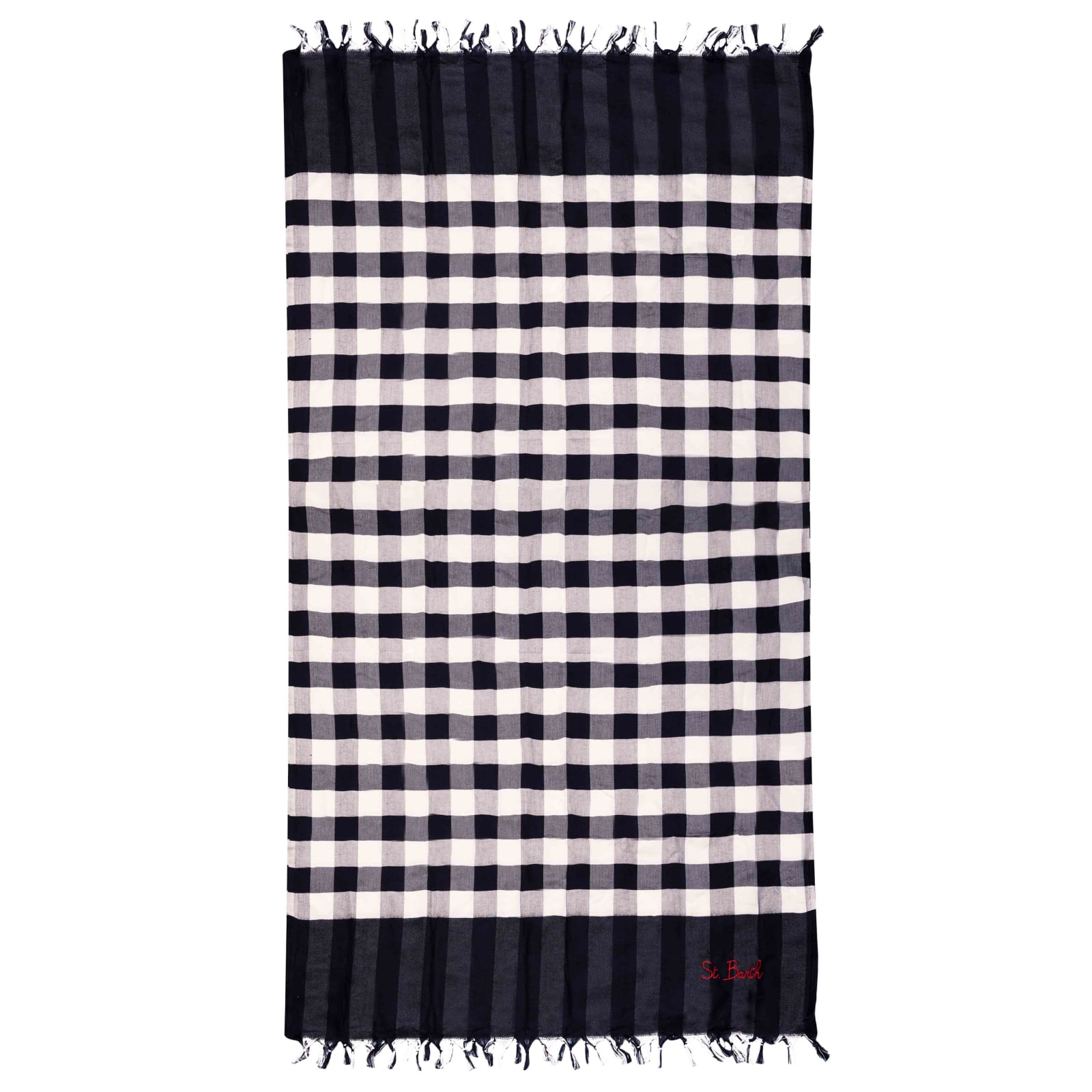 Mc2 Saint Barth Blu Big Vichy Fabric Towel In Blue