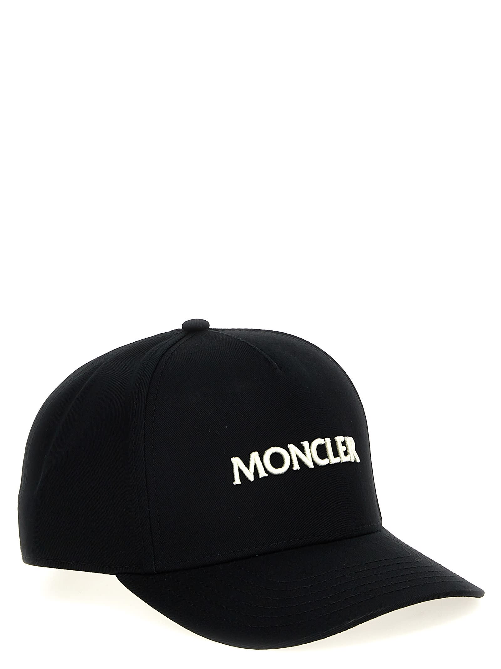 Shop Moncler Logo Embroidery Cap In Black