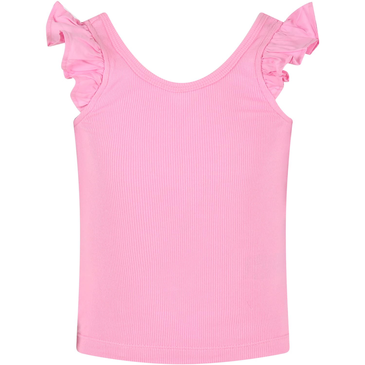 MOLO PINK TOP FOR GIRL WITH RUFFLES