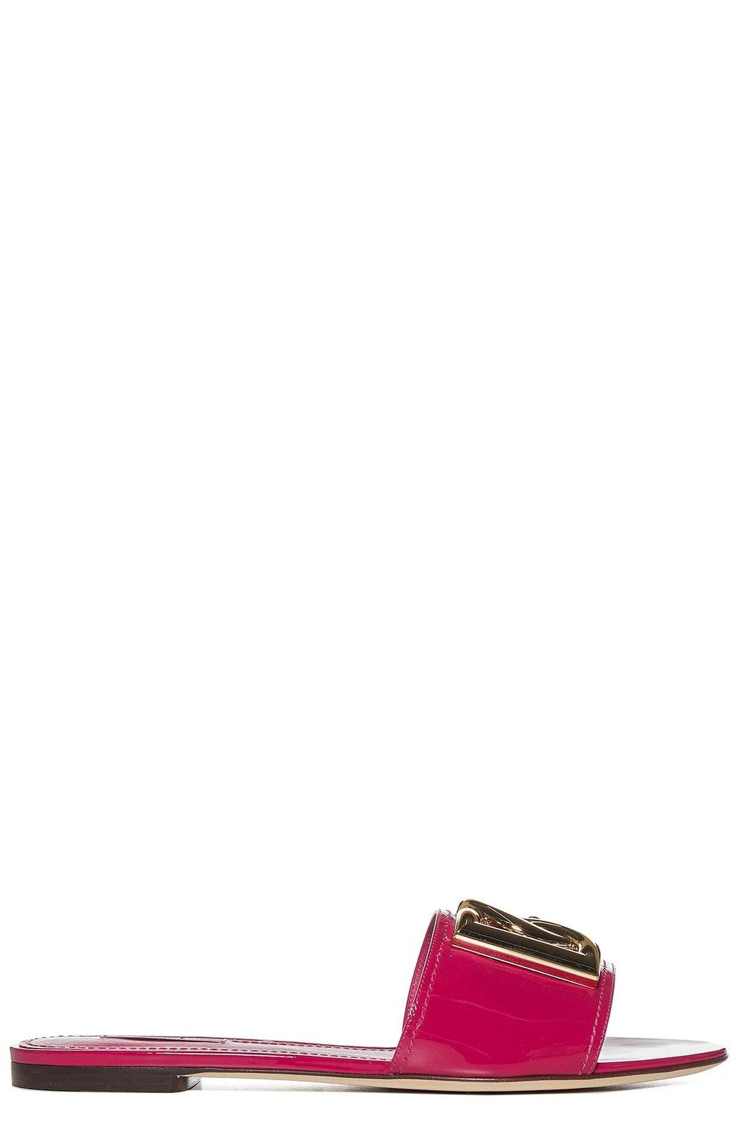 Shop Dolce & Gabbana Dg Logo Plaque Sandals In Fucsia