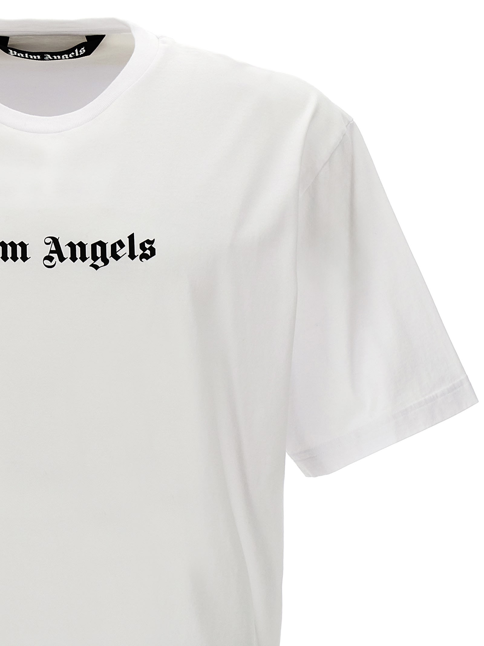 Shop Palm Angels Logo T-shirt In White/black
