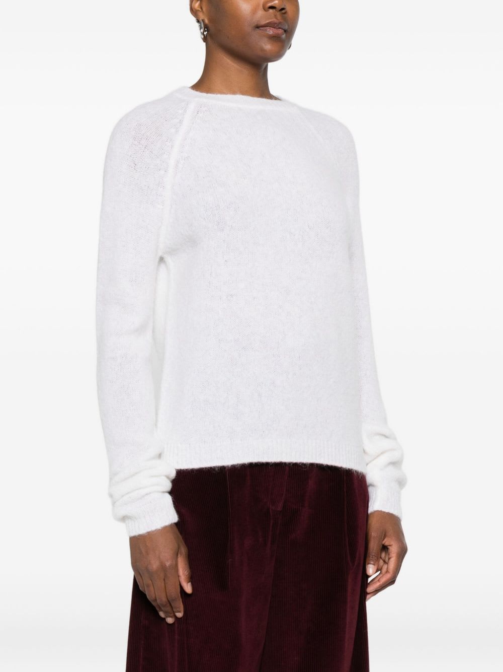 Base Wool Crewneck Sweater In White