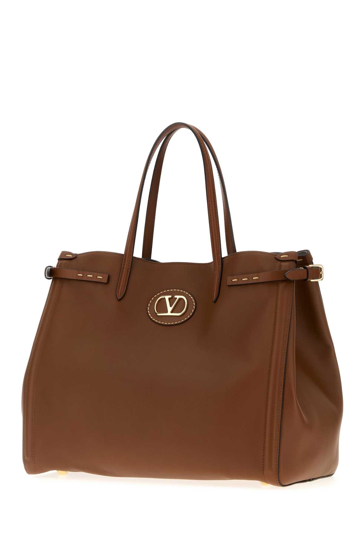Valentino Borsa Shopping Antibes Media In Pelle Marrone Donna In Brown