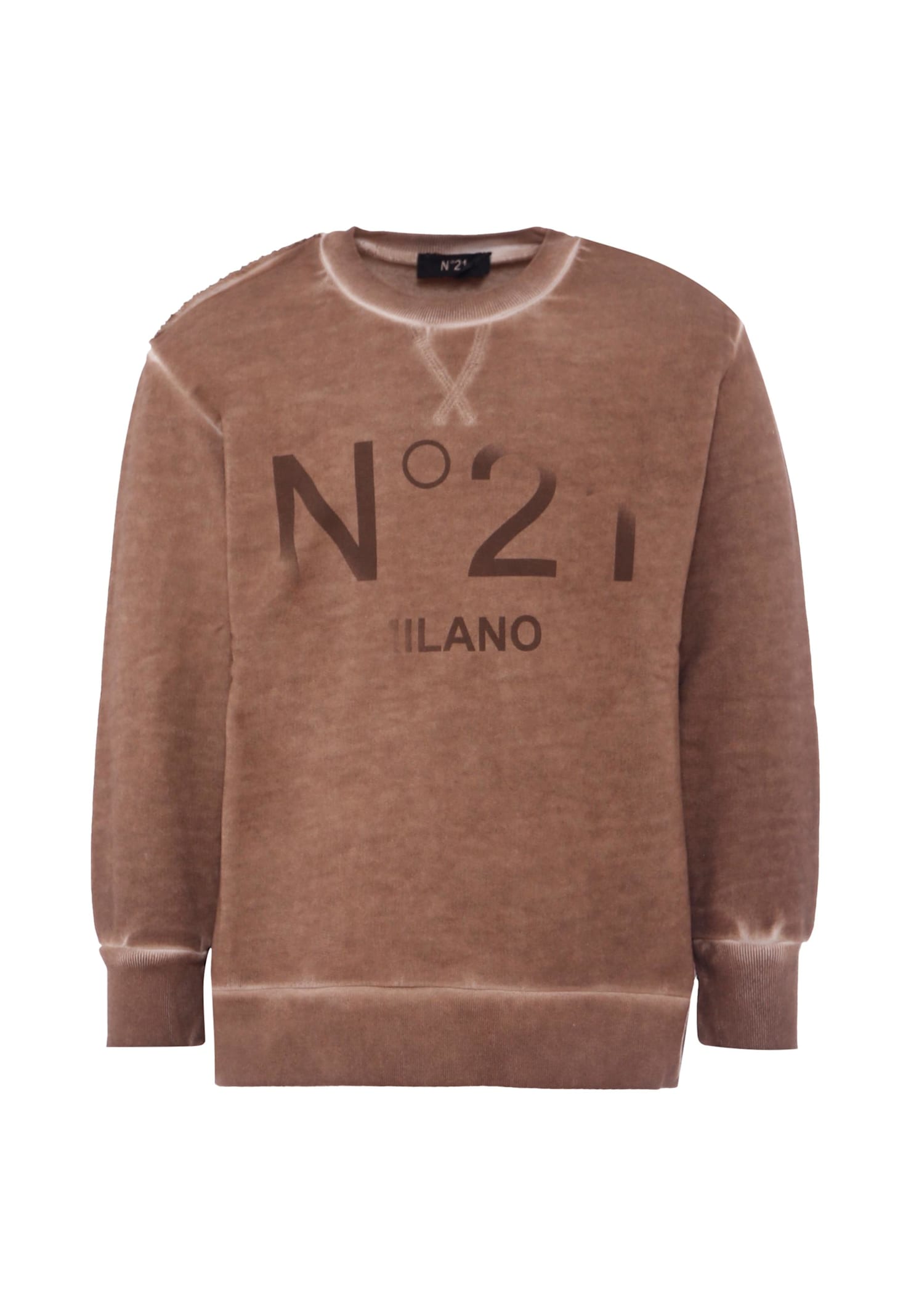 N°21 Kids' Brown Sweatshirt For Boy With Logo