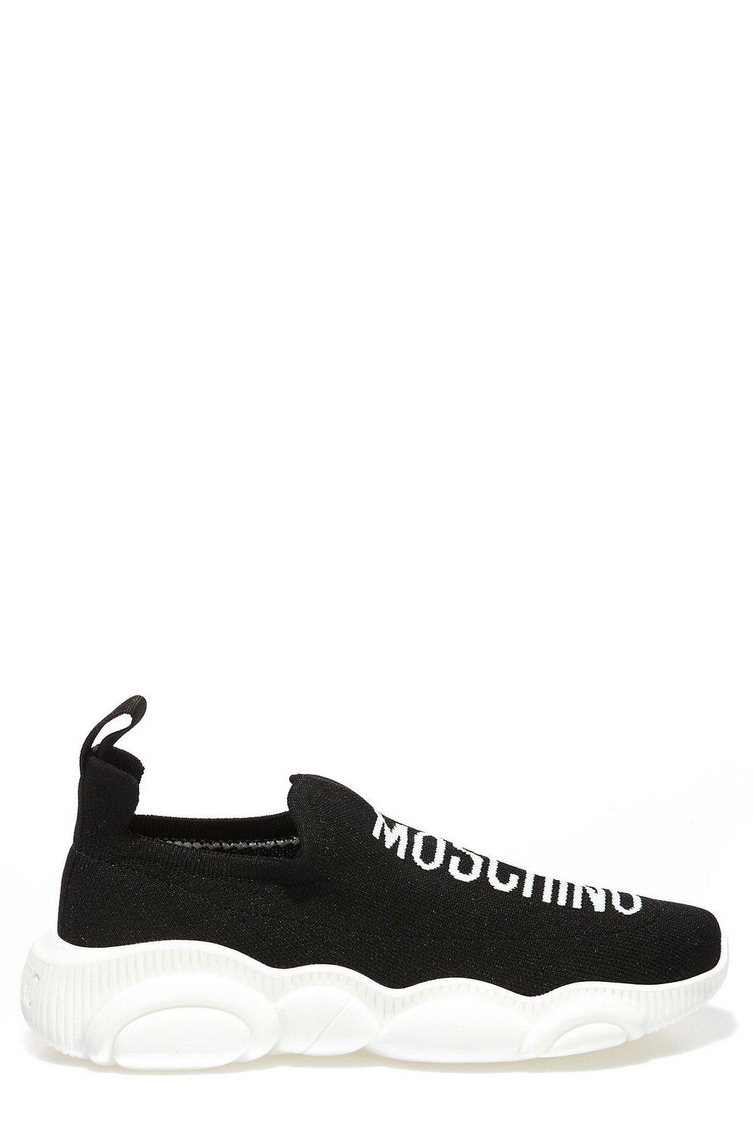 Shop Moschino Teddy Slip On Sneakers In Black