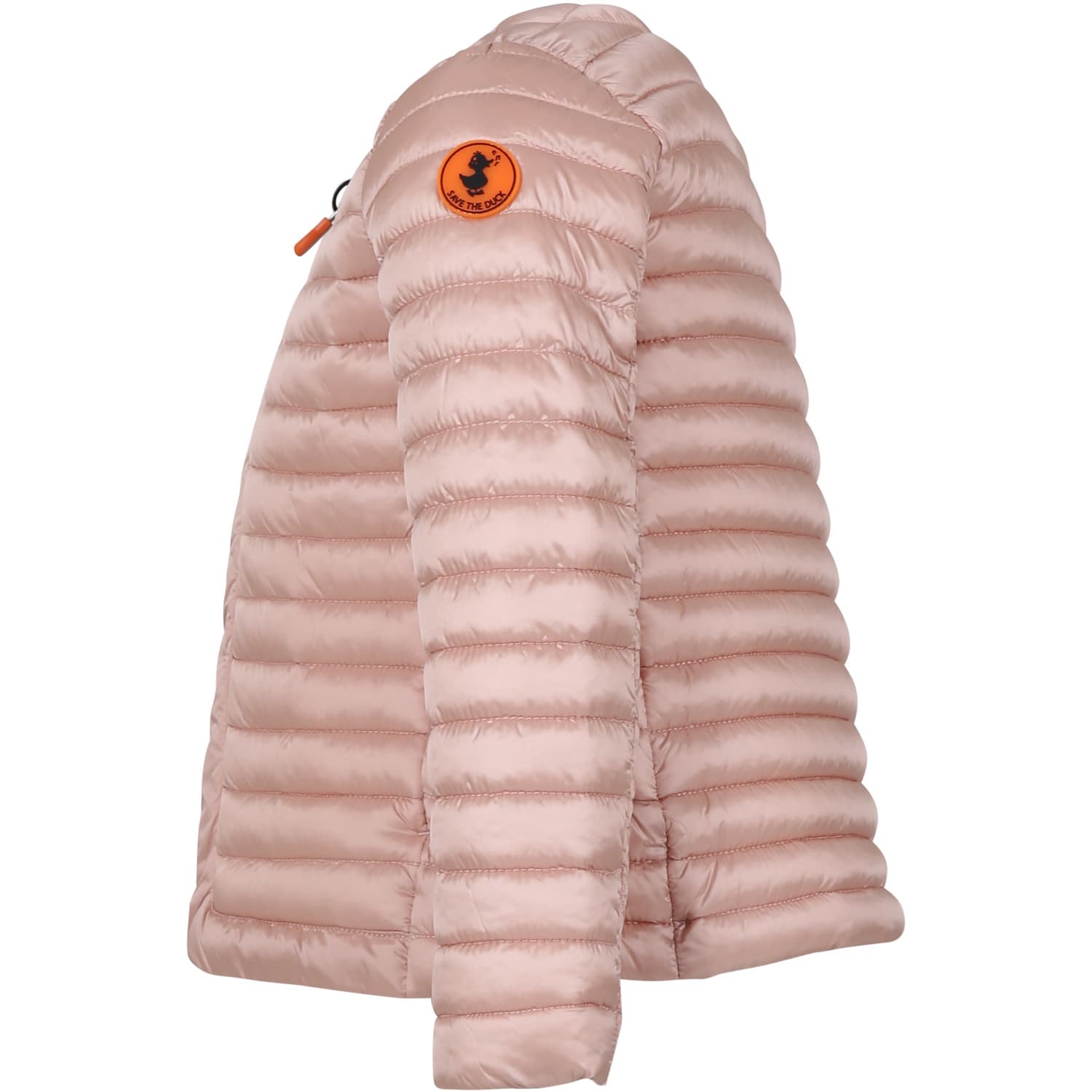 Shop Save The Duck Pink Vela Down Jacket For Girl With Iconic Logo