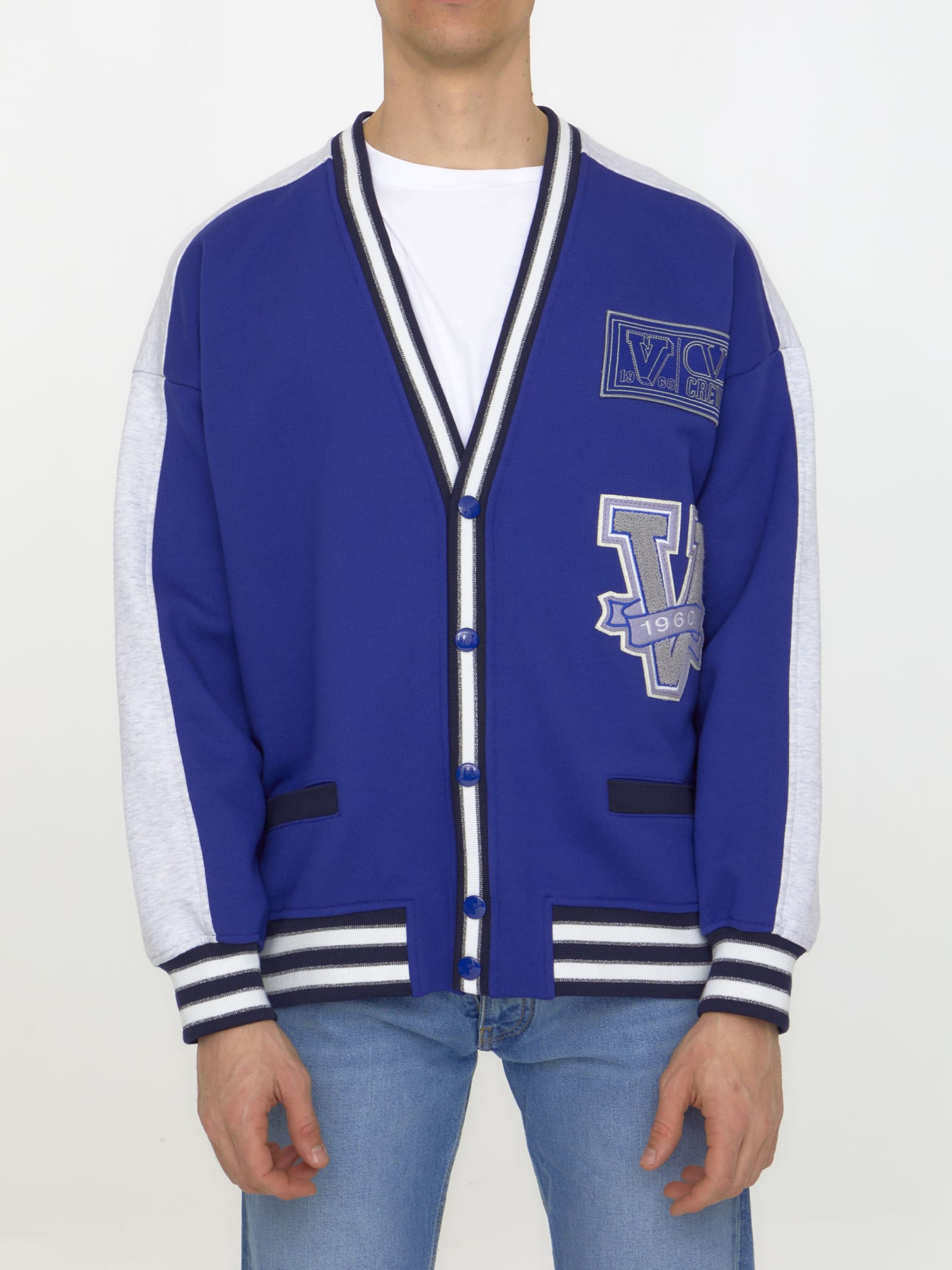 Valentino And V Crew Patches Cardigan