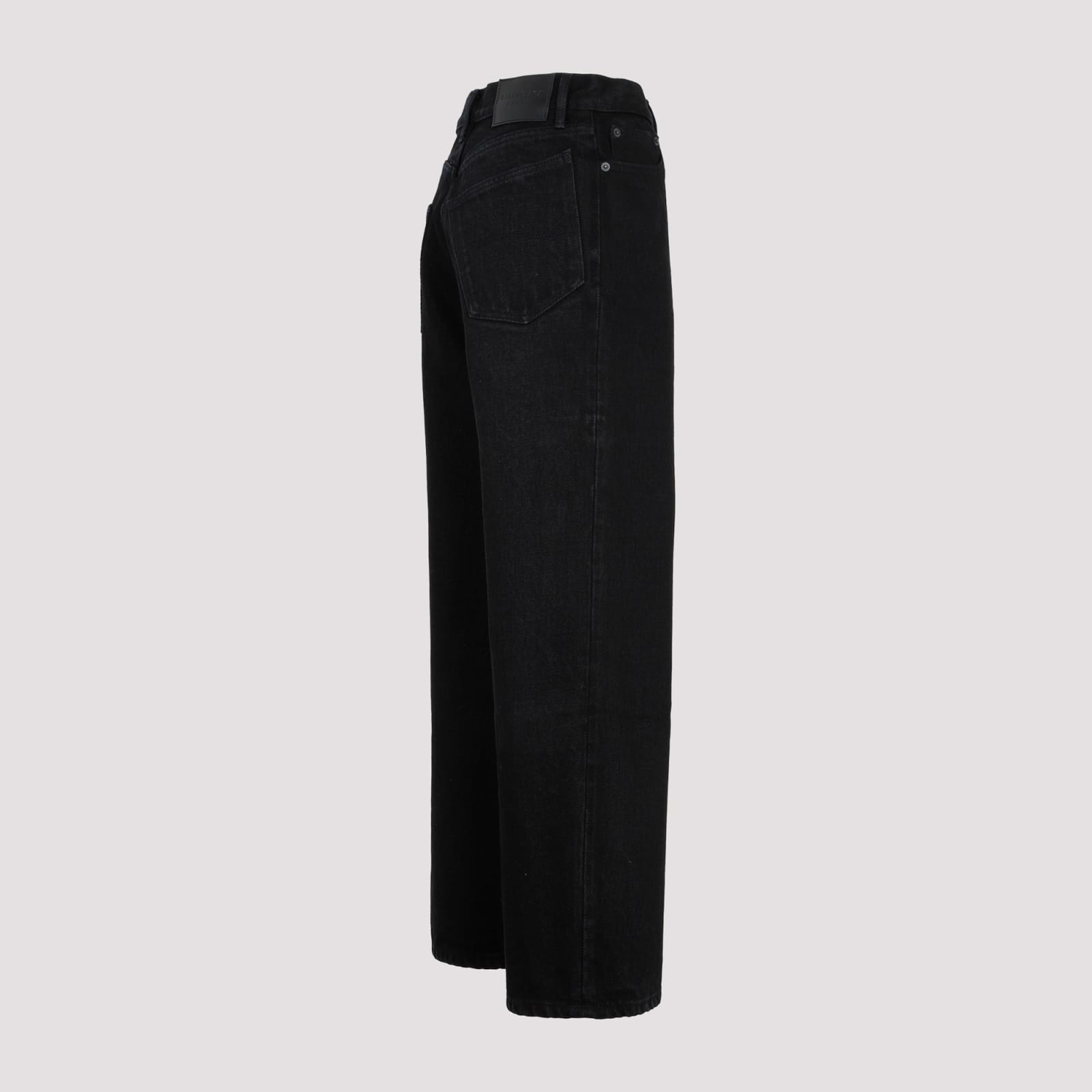 Shop Balenciaga Ankle Cut Jeans In Pitch Black